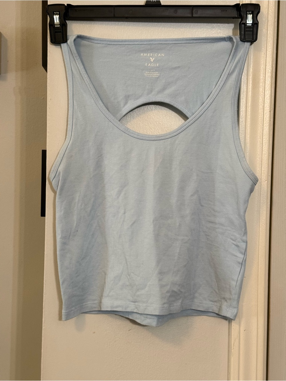 American Eagle Light Blue Cropped Tank Top